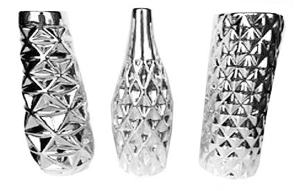 Linen Universe 3 Piece Silver Vase Set - 11.5"