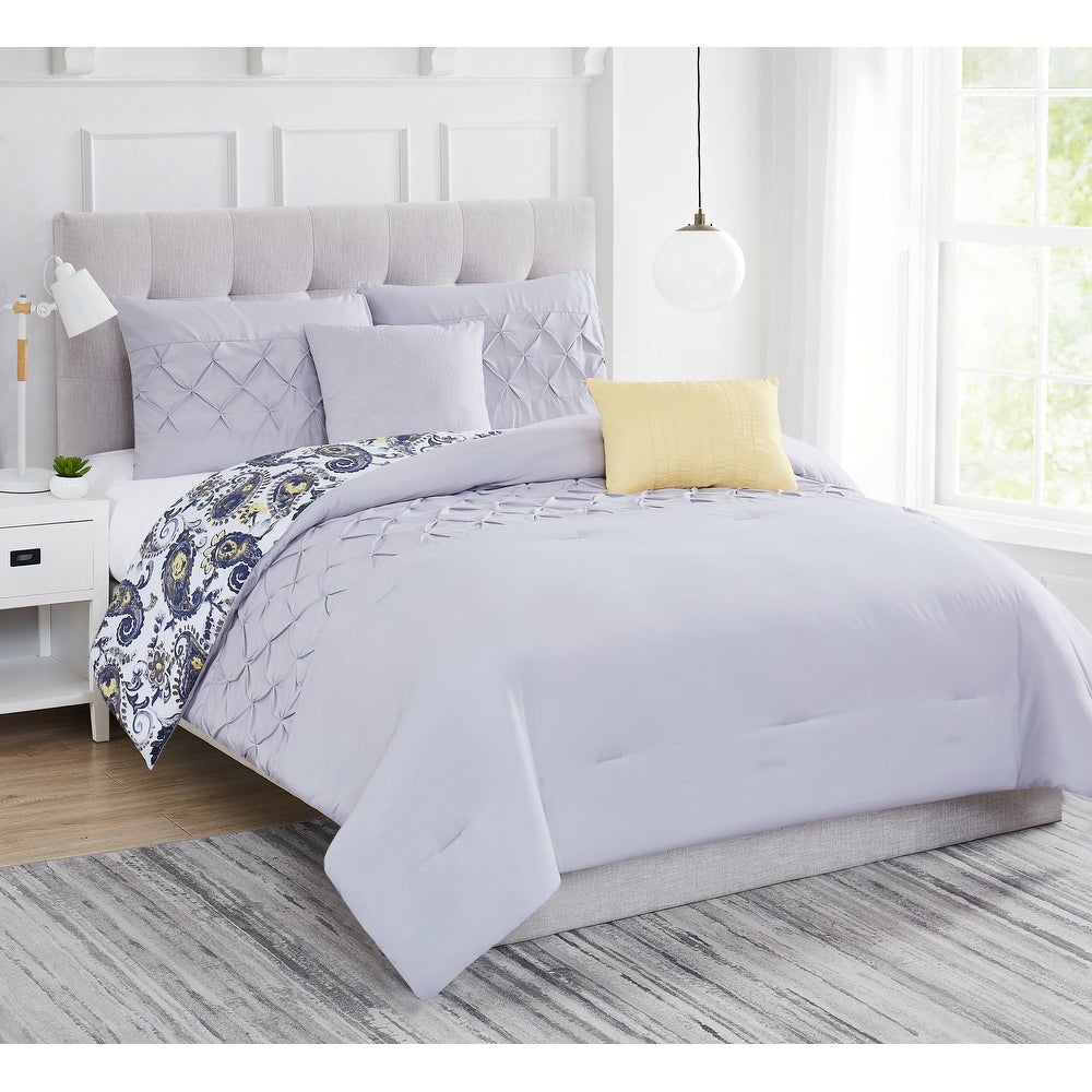 Janelle 5pc Reversible Comforter Set - Linen Universe Co.