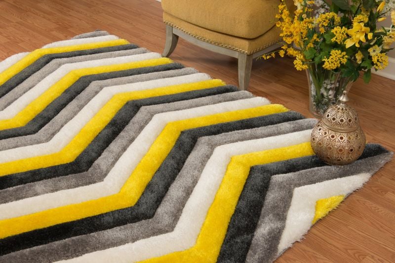 United Weavers Finesse Mellow Yellow Shag Area Rug - Linen Universe Co.