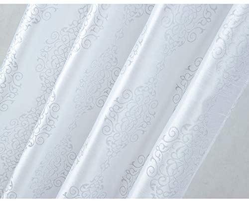 Riverside Metallic Damask Faux Silk 54 x 84 in. Grommet Single Curtain Panel - Linen Universe Co.