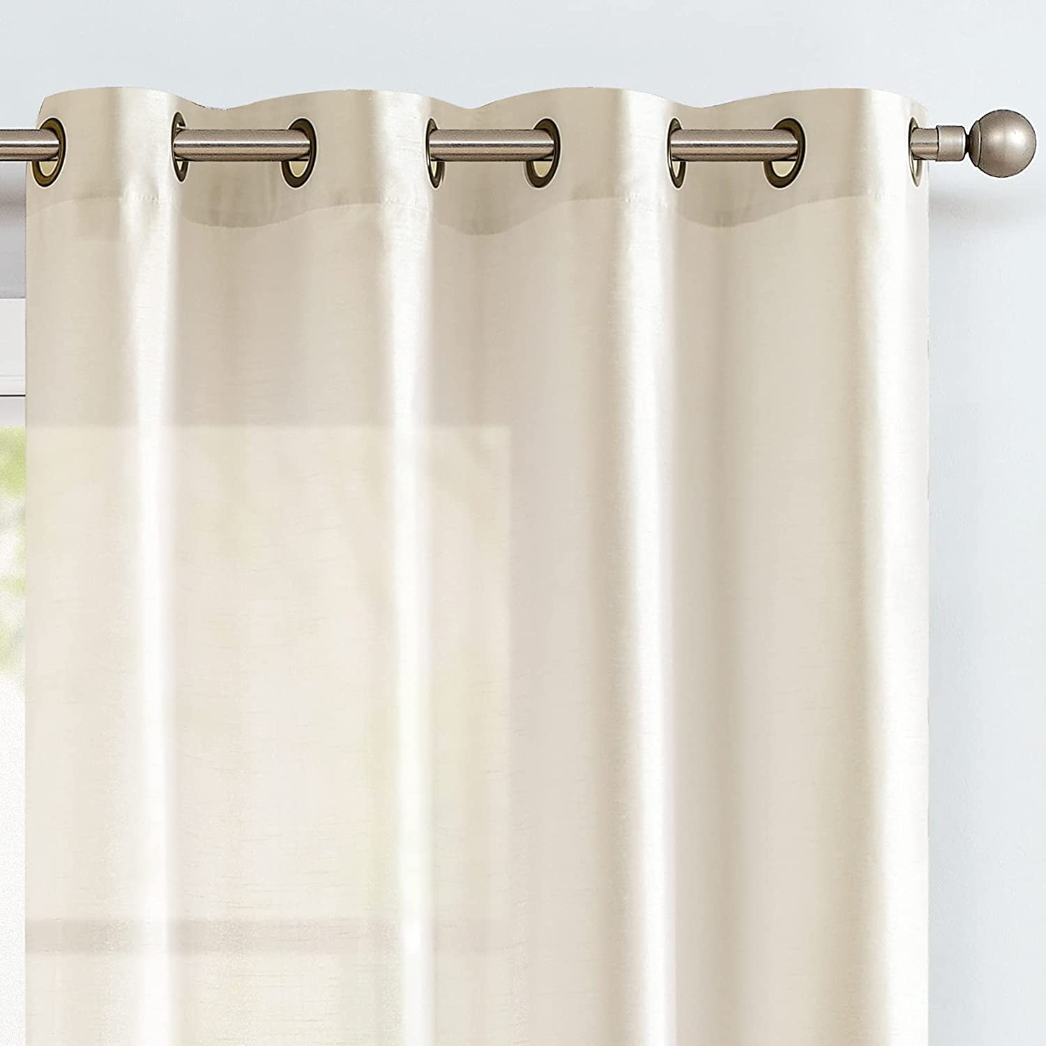 Maya 54 x 84 in. Faux Silk  Semi-Sheer Grommet Single Panel