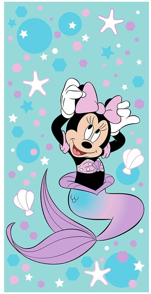Disney Minnie Mouse Mermaid Beach Towel - 27" x 54" - Linen Universe Co.