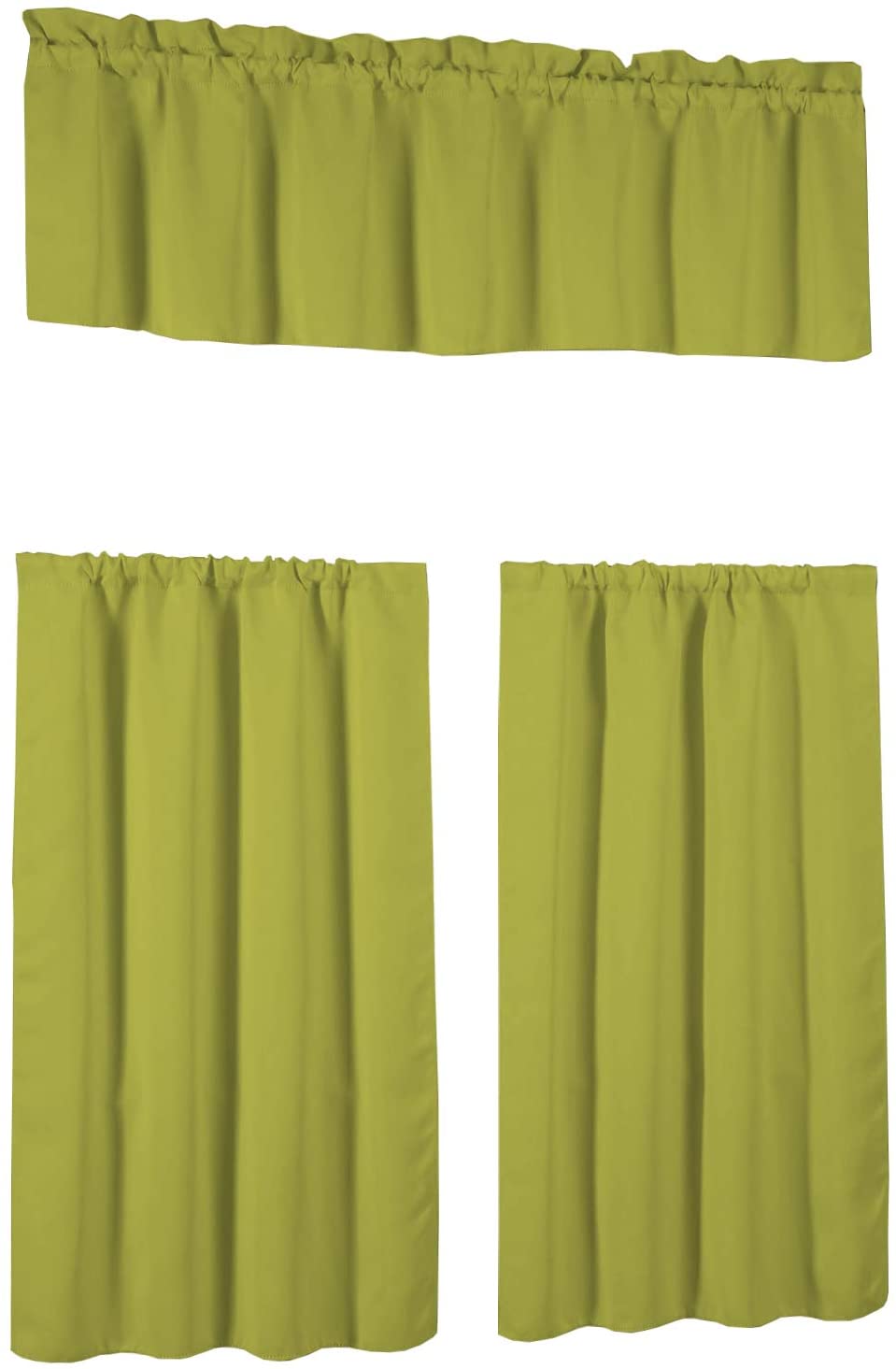Beth 3 Piece Energy Efficient Blackout Window Kitchen Curtain Set - 54 x 15 in. - Linen Universe Co.