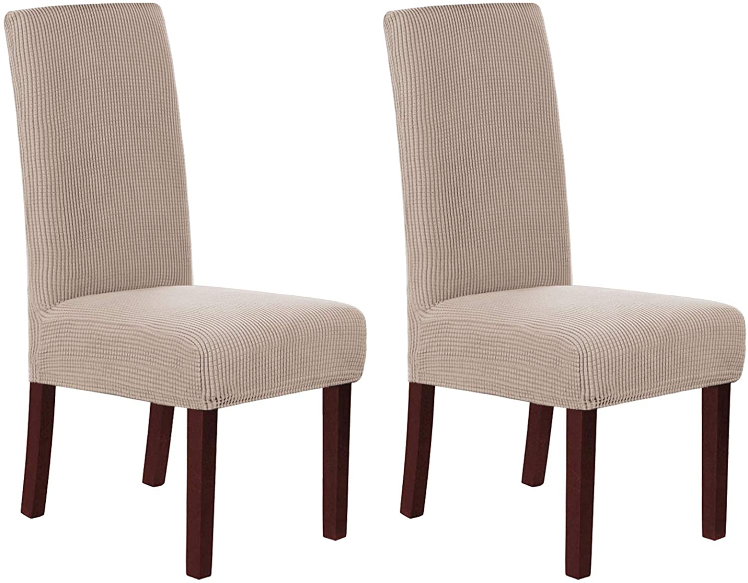 Dining Chair Cover, Form Fitting Soft Jacquard Geometric Parson Chair Slipcover (Set of 2) - Linen Universe Co.