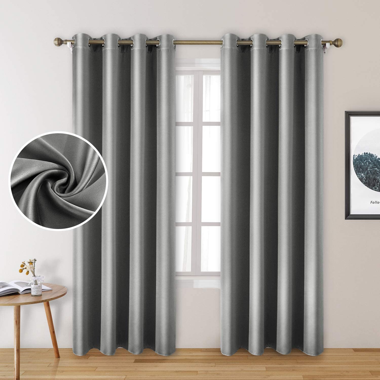 Maya 54 x 84 in. Faux Silk  Semi-Sheer Grommet Single Panel