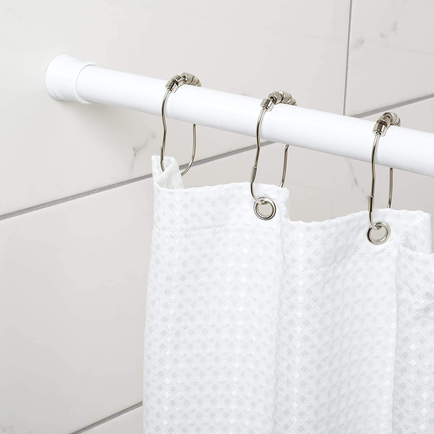 Adjustable Bathroom Shower Rod - 42 to 72 in. - Linen Universe Co.