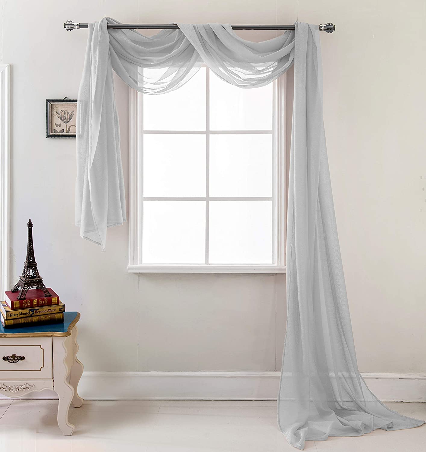 Celine Sheer Window Curtain Scarf  55 x 216 in. - Linen Universe Co.