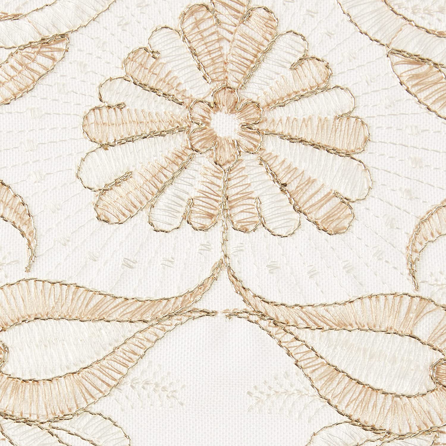 Glory Pattern Polyester Embroidered Lace Decorative Table Runner, Ivory - 14" x 54"