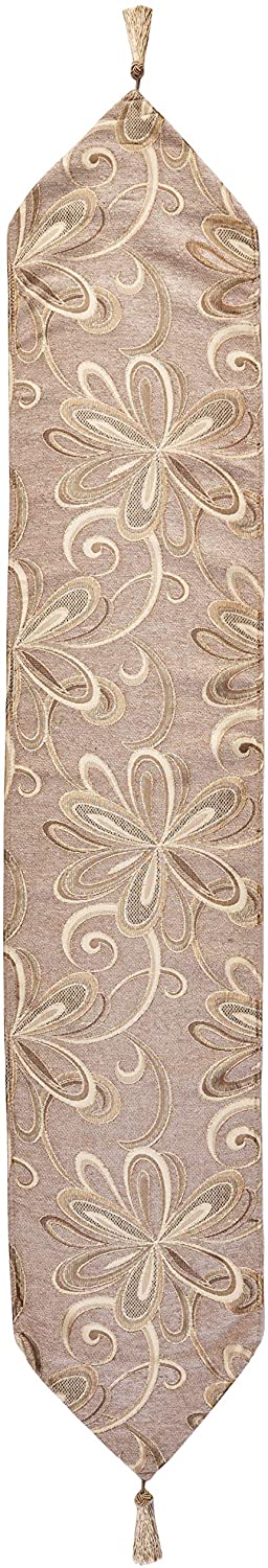 Chenille Chateau Vintage Floral Design Table Runner, 13" x 70"