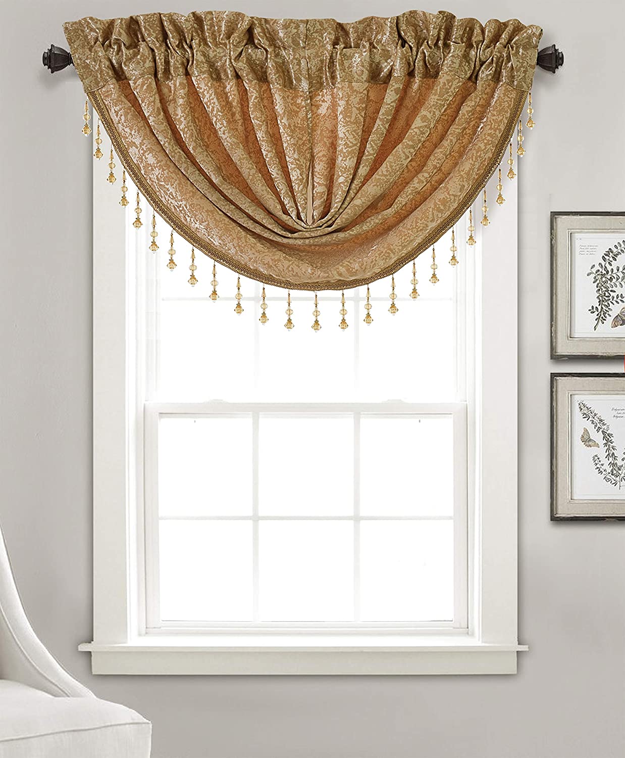 Mulino Textured Jacquard 48 x 37 in. Swag Valance - Linen Universe Co.