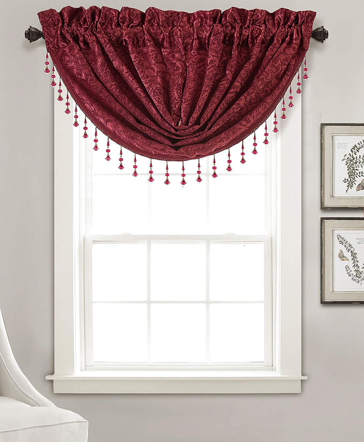Mulino Textured Jacquard 48 x 37 in. Swag Valance - Linen Universe Co.