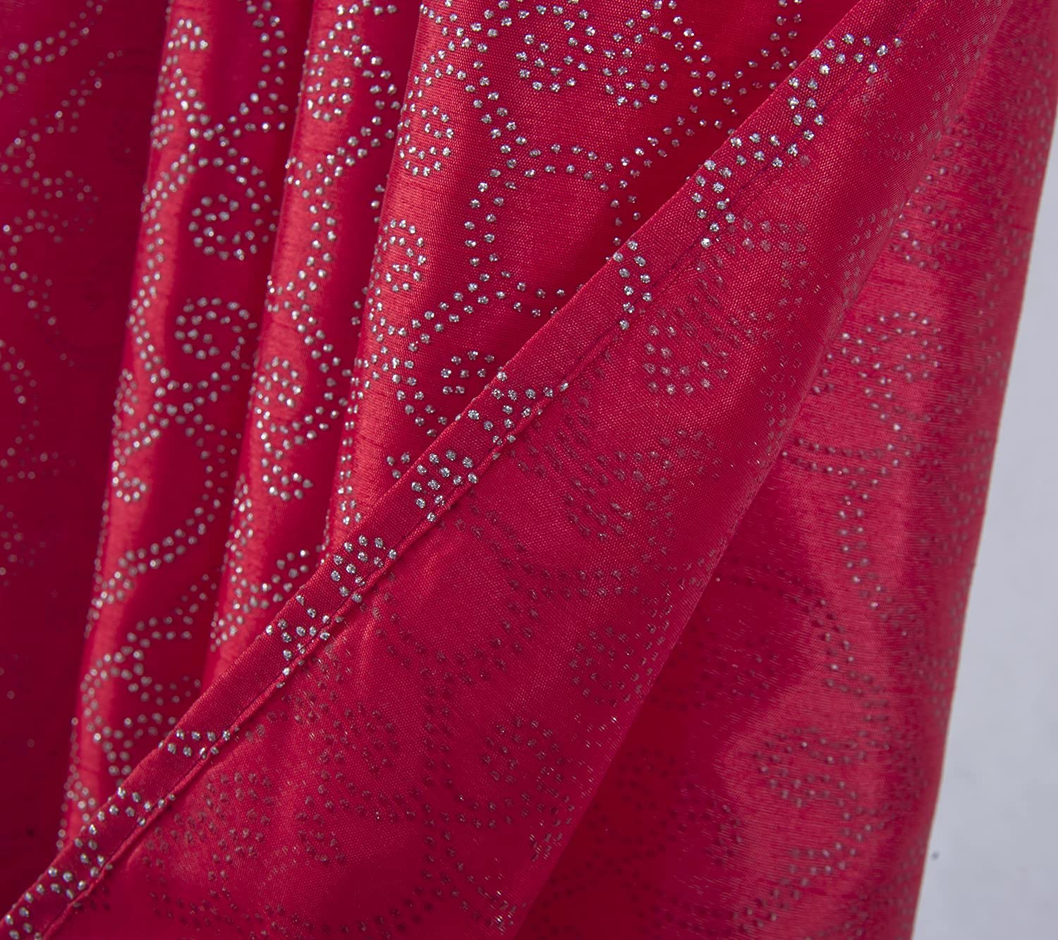 Diamond Metallic Faux Silk 54 x 90 in. Single Grommet Curtain Panel - Linen Universe Co.