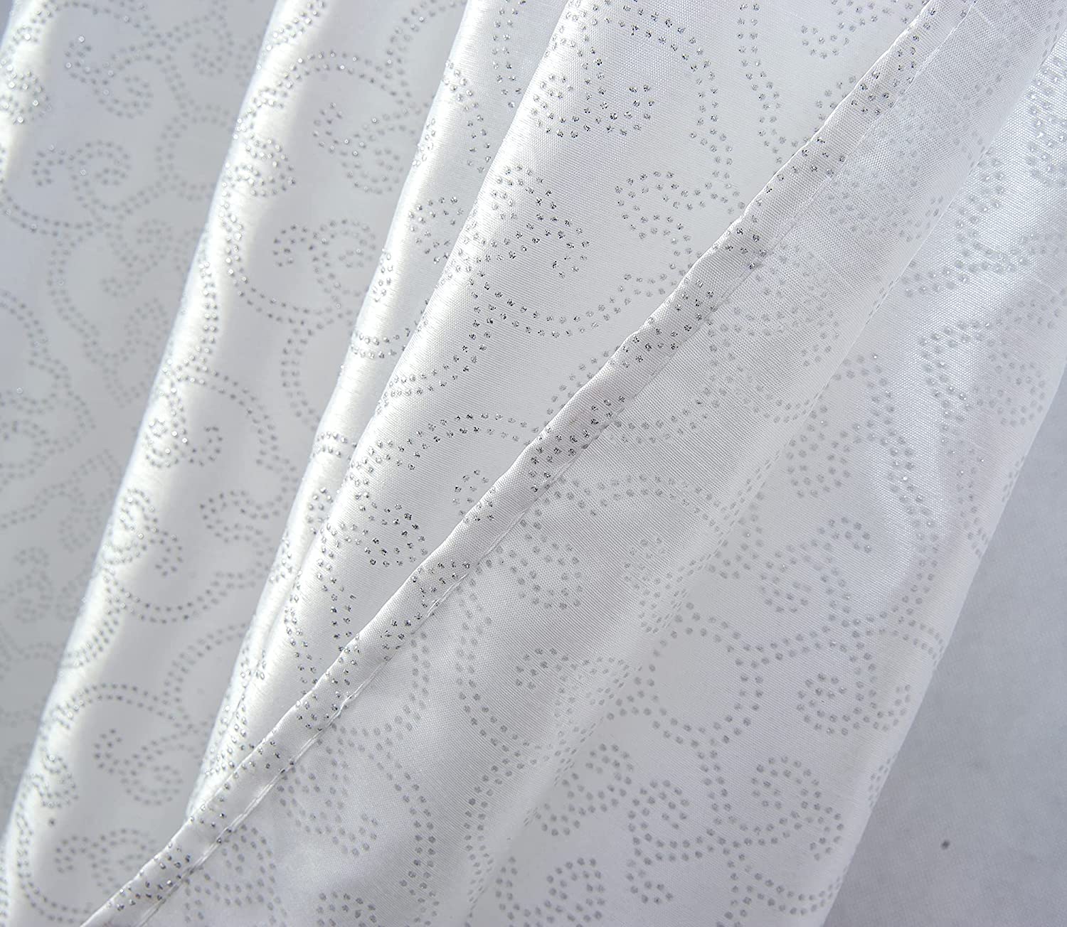 Diamond Metallic Faux Silk 54 x 90 in. Single Grommet Curtain Panel - Linen Universe Co.