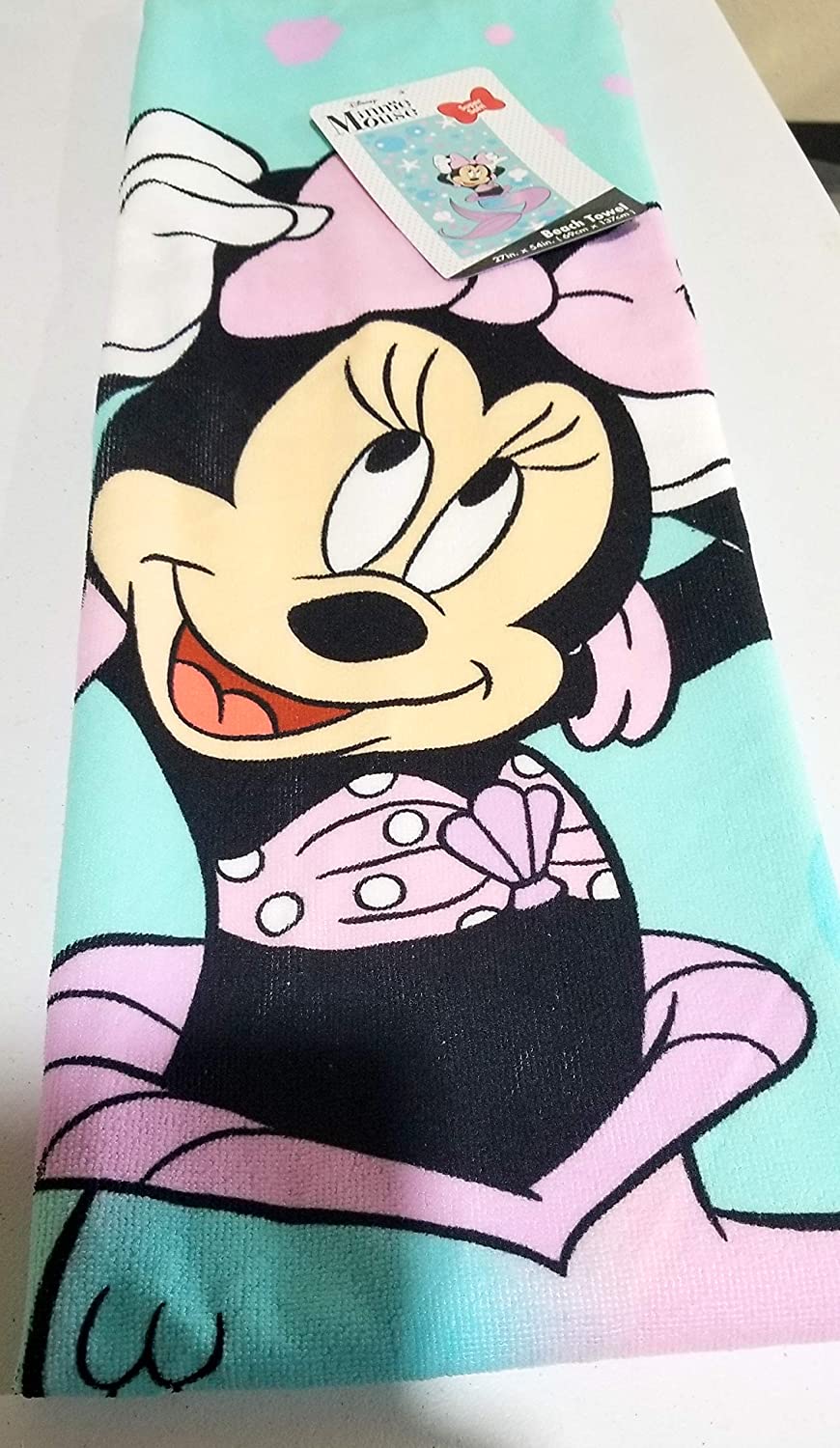 Disney Minnie Mouse Mermaid Beach Towel - 27" x 54" - Linen Universe Co.