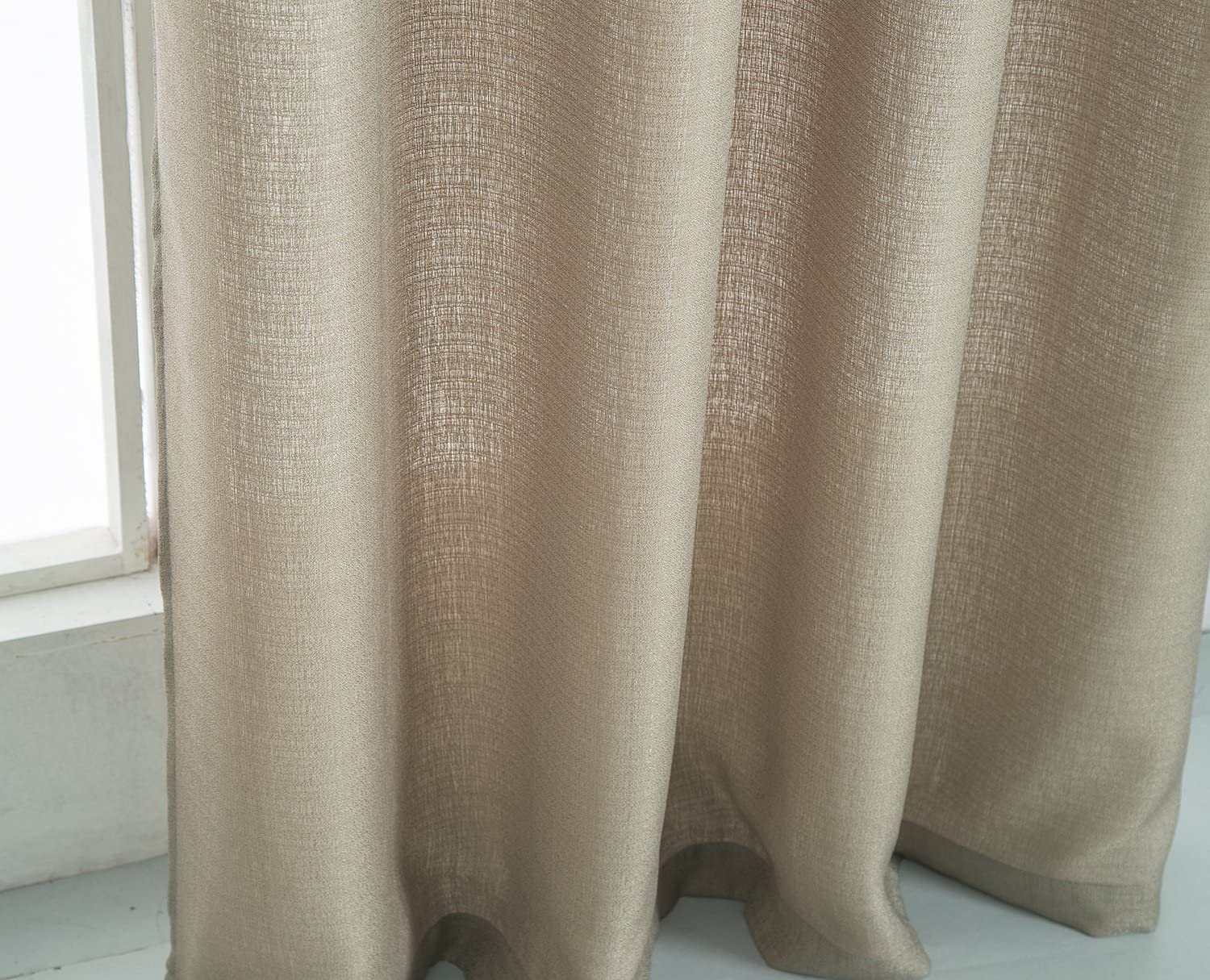 Layne Textured 54 x 90 in. Single Grommet Curtain Panel - Linen Universe Co.