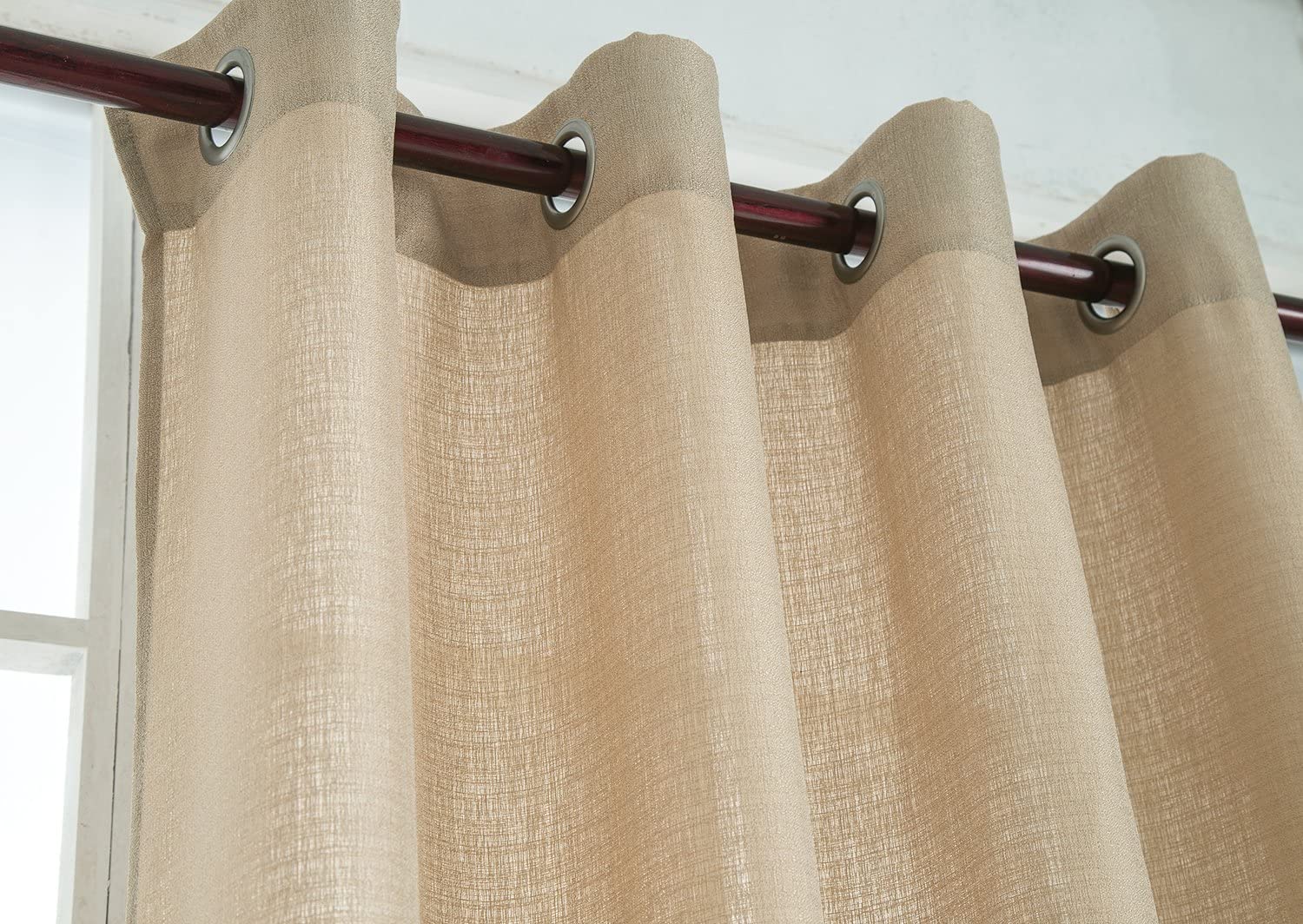 Layne Textured 54 x 90 in. Single Grommet Curtain Panel - Linen Universe Co.