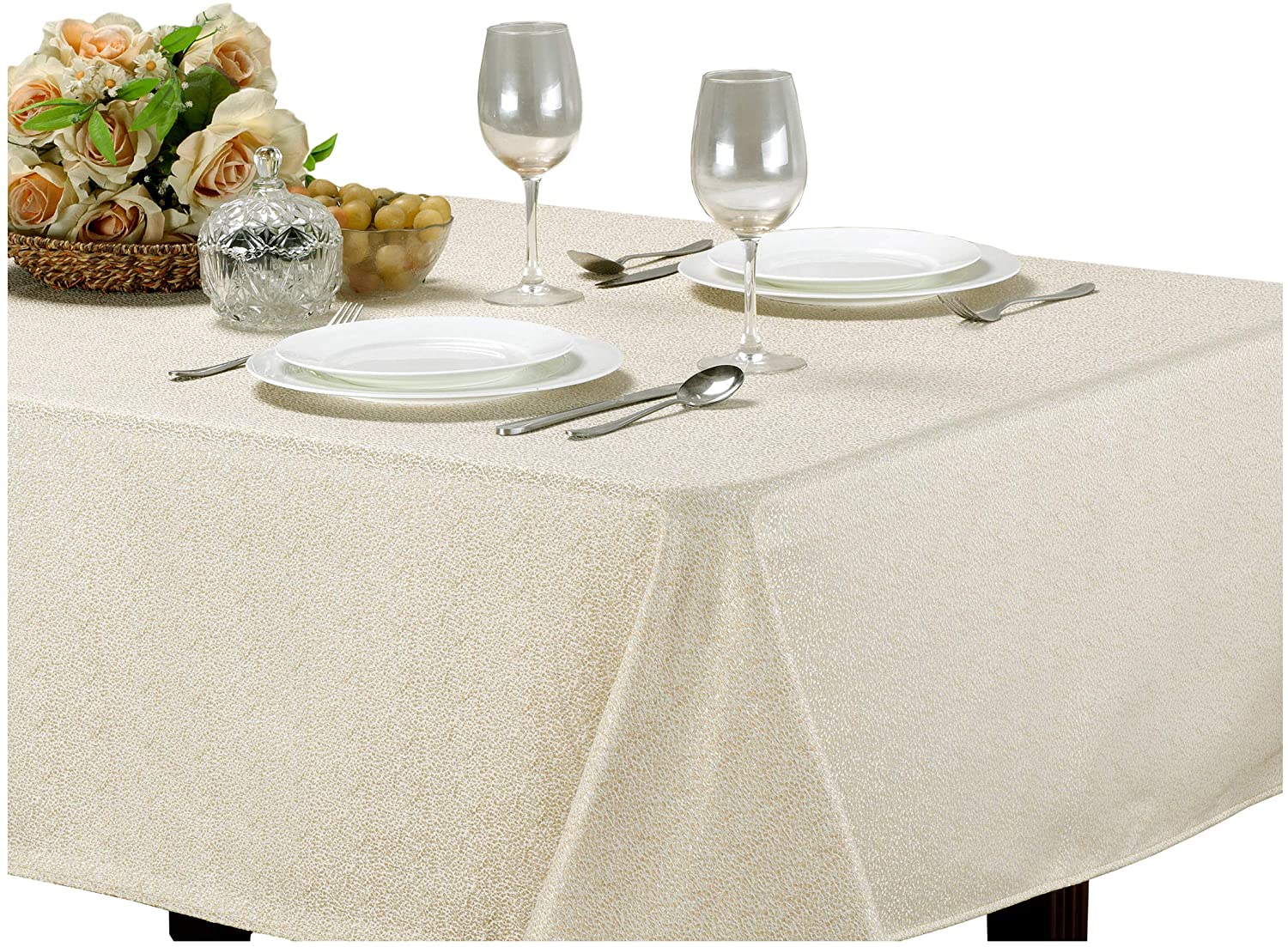 Kashi Home Stone Bronze Tablecloth - Linen Universe Co.