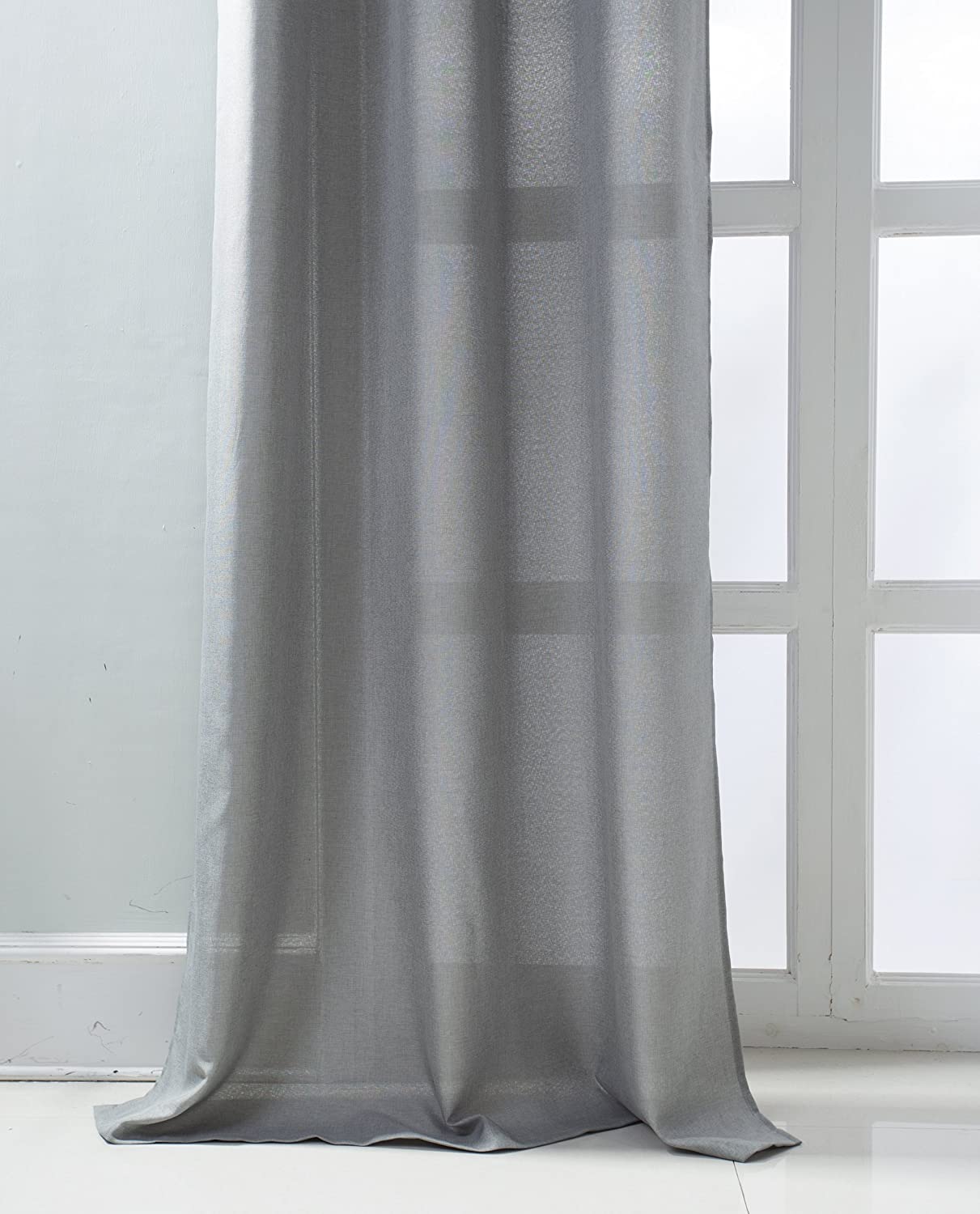Princeton Jacquard Grommet Curtain Panel Pair - 74" x 84" - Linen Universe Co.