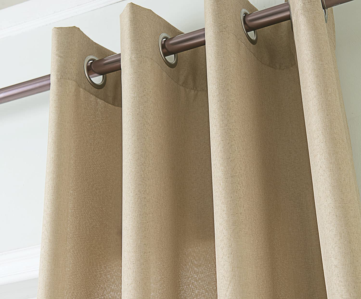 Princeton Jacquard Grommet Curtain Panel Pair - 74" x 84" - Linen Universe Co.