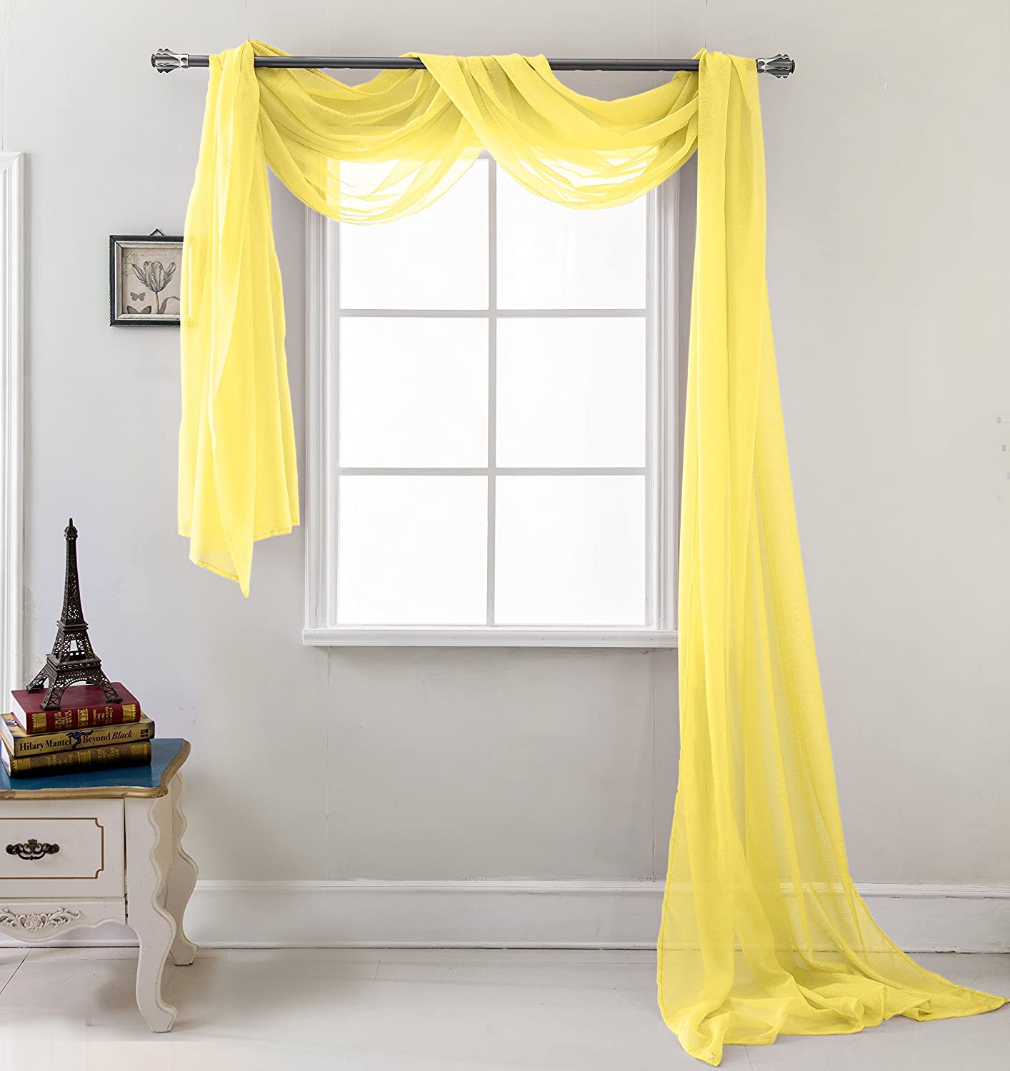 Celine Sheer Window Curtain Scarf  55 x 216 in. - Linen Universe Co.