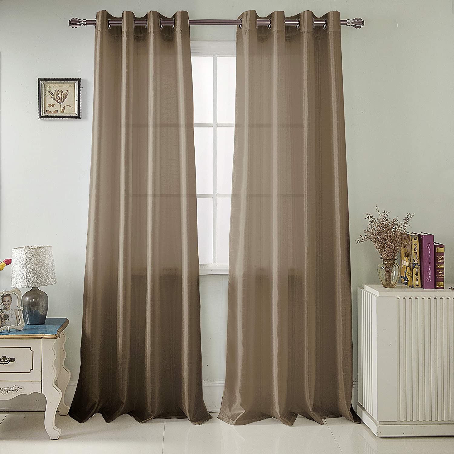 Maya 54 x 84 in. Faux Silk  Semi-Sheer Grommet Single Panel