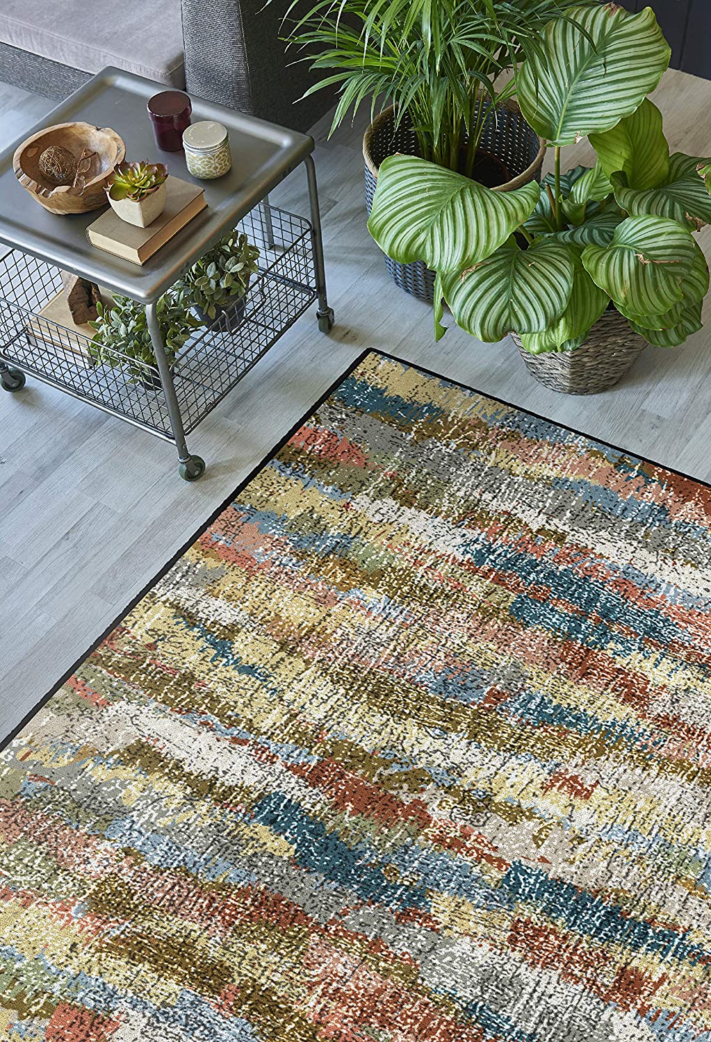 Brumlow Mills Rustic Abstract Bohemian Contemporary Colorful Print Pattern Area Rug - Linen Universe Co.