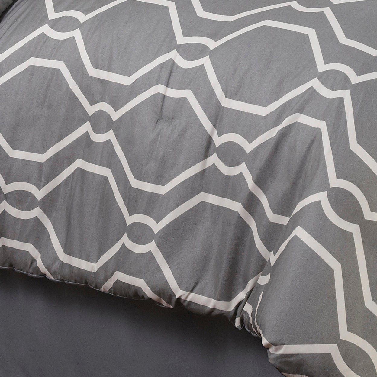 Linen Universe Dacian-7 Piece Grey Geometric Comforter Set - Linen Universe Co.