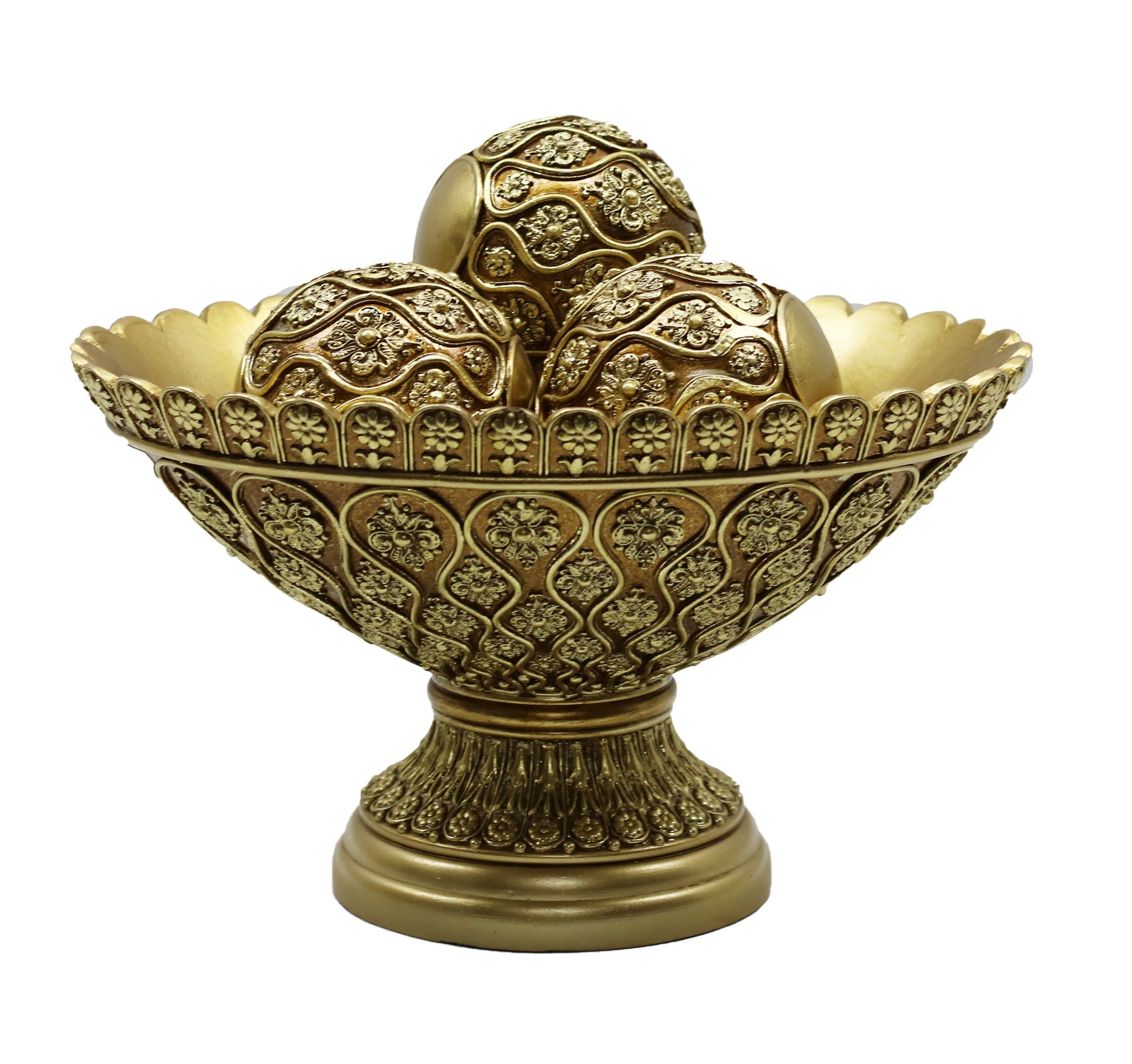 Decorative Bowl with 3 Orbs
