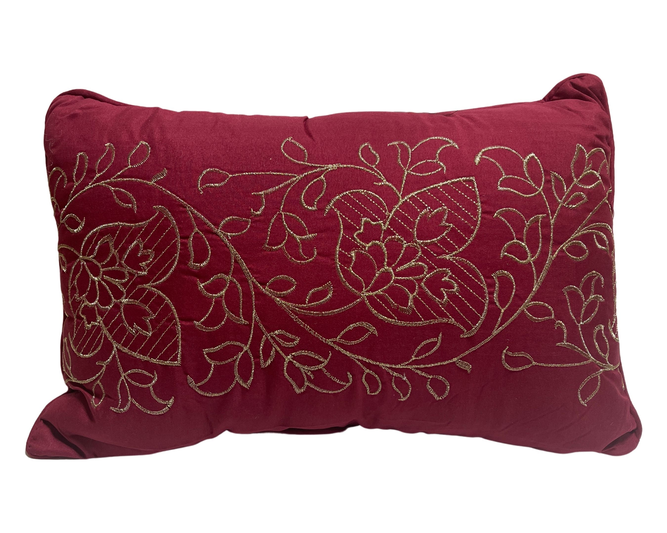 Linen Universe 7 Piece Jacquard Floral Roseanne Comforter Set, Red, Beige, Taupe - Linen Universe Co.