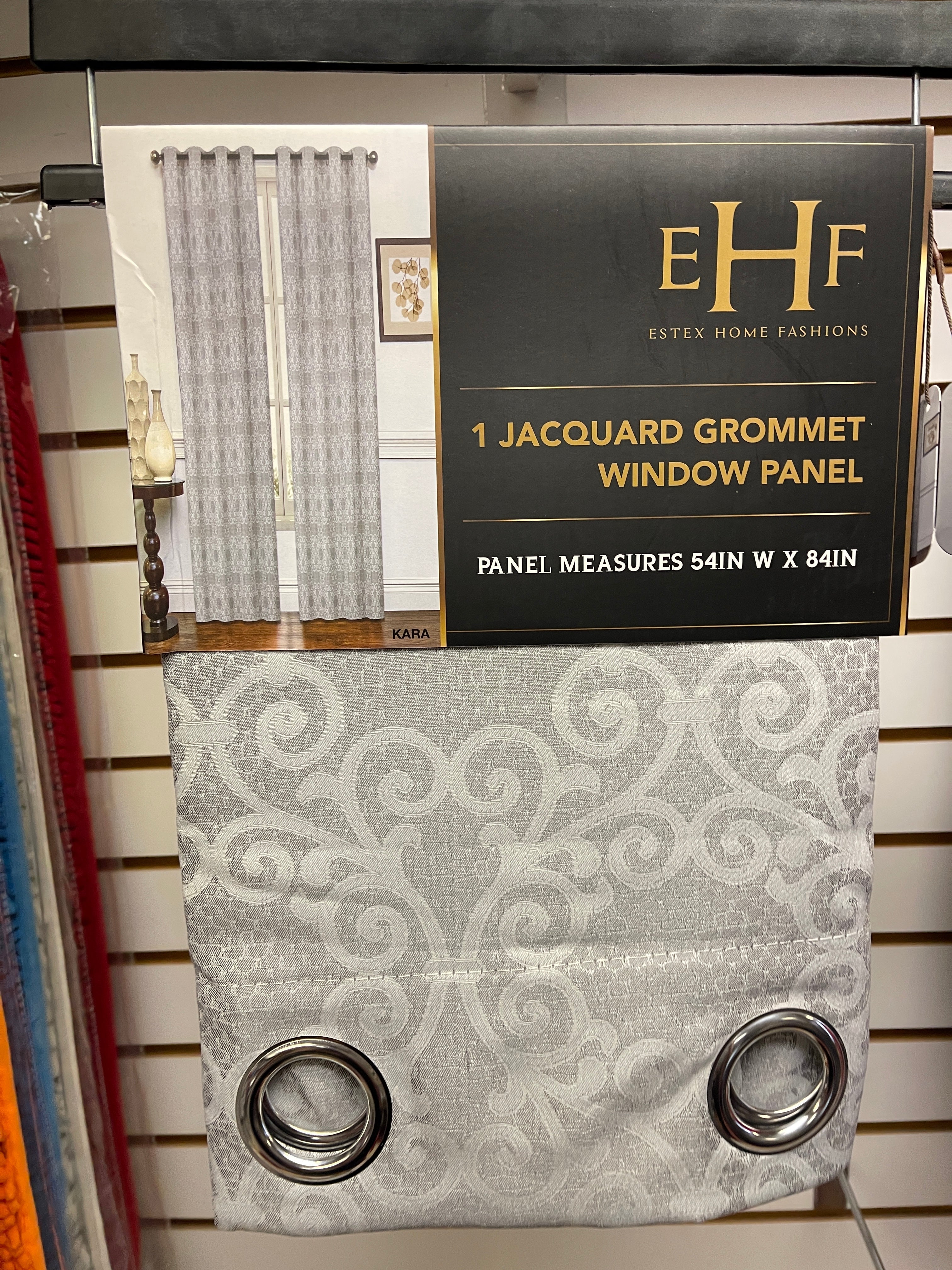 Kara  Jacquard 54 x 84 in. Grommet Single Curtain Panel