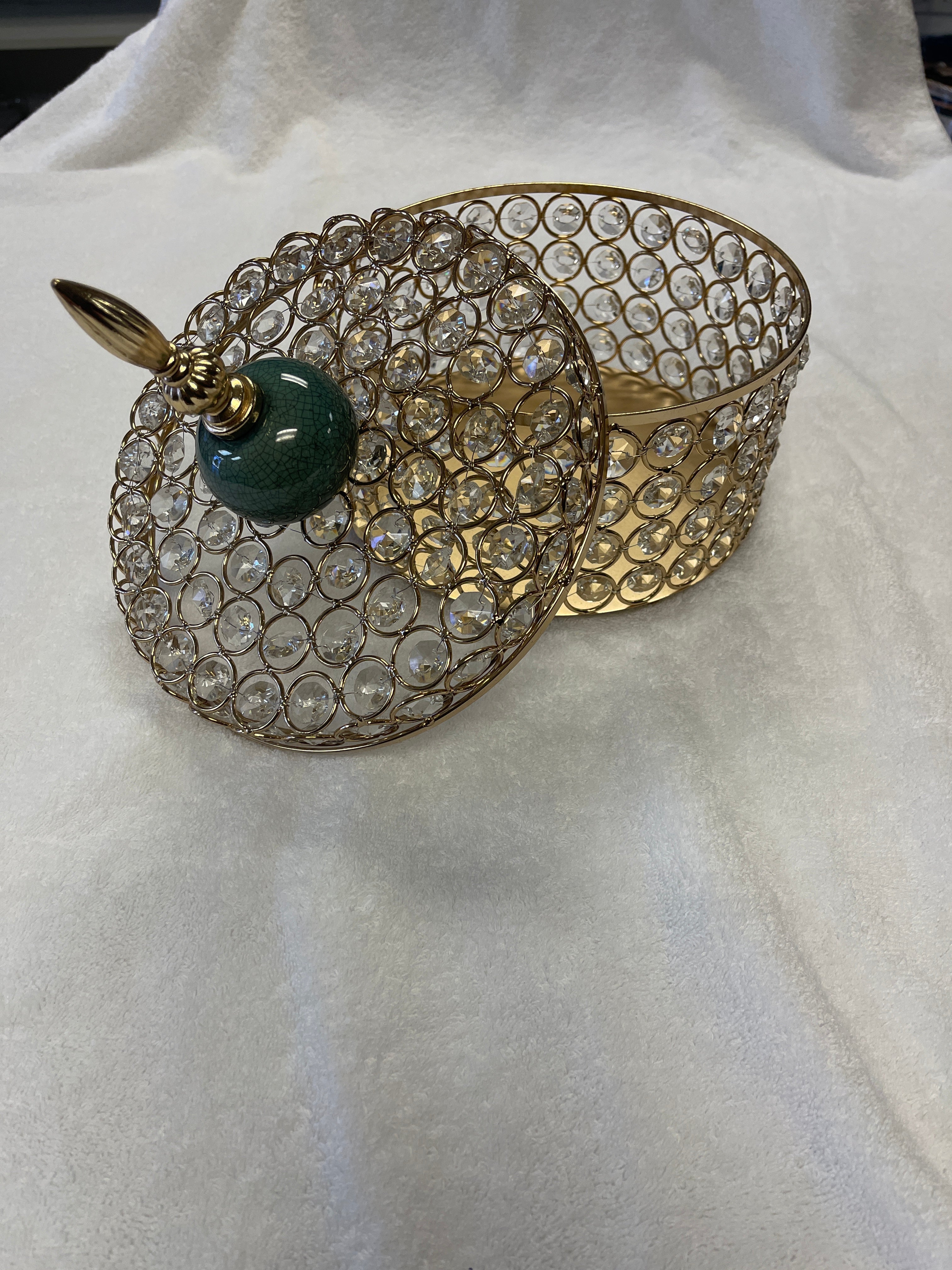 Linen Universe Crystal Beaded Decorative Jewelry Holder