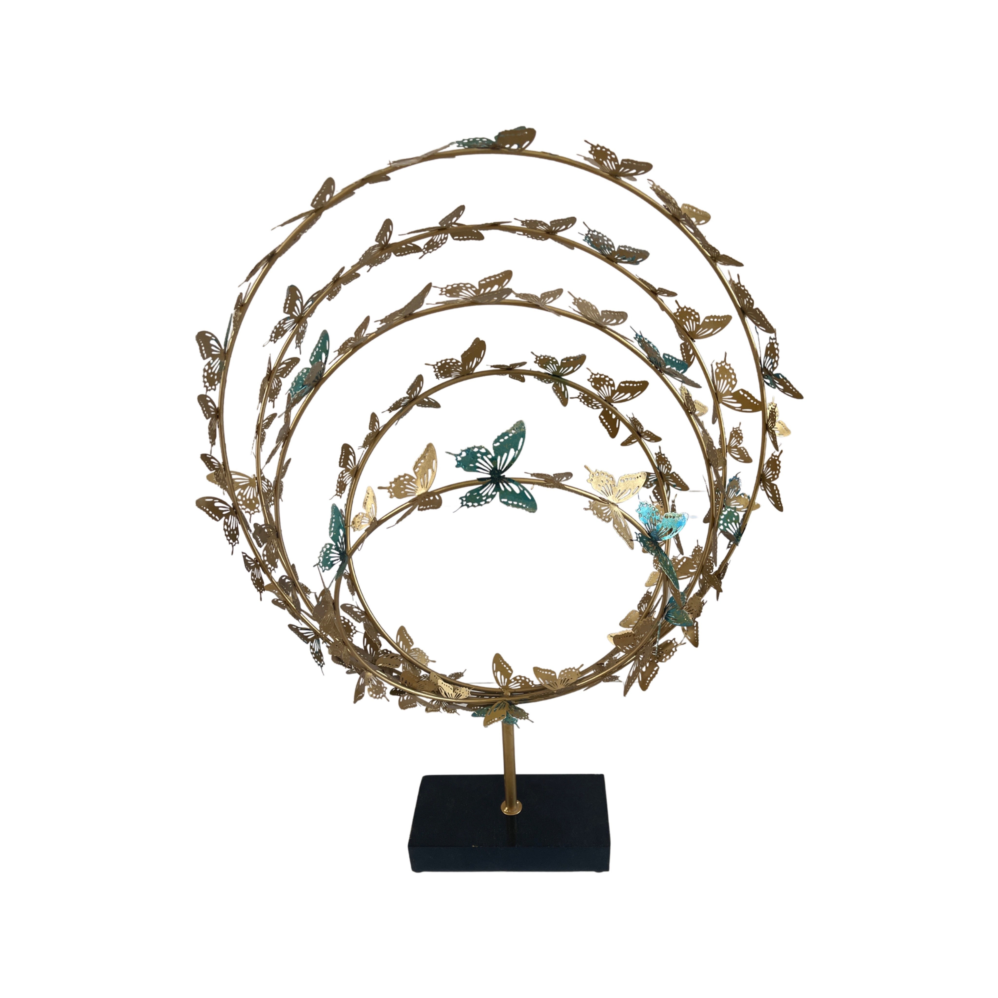 Linen Universe Decorative Round Butterfly Sculpture - Linen Universe Co.
