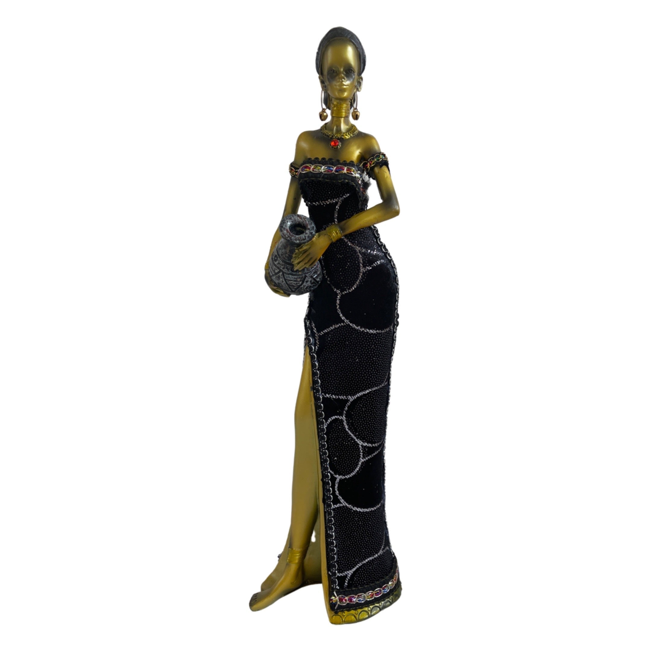 African Woman Figurine 17"- B1132 - Linen Universe Co.