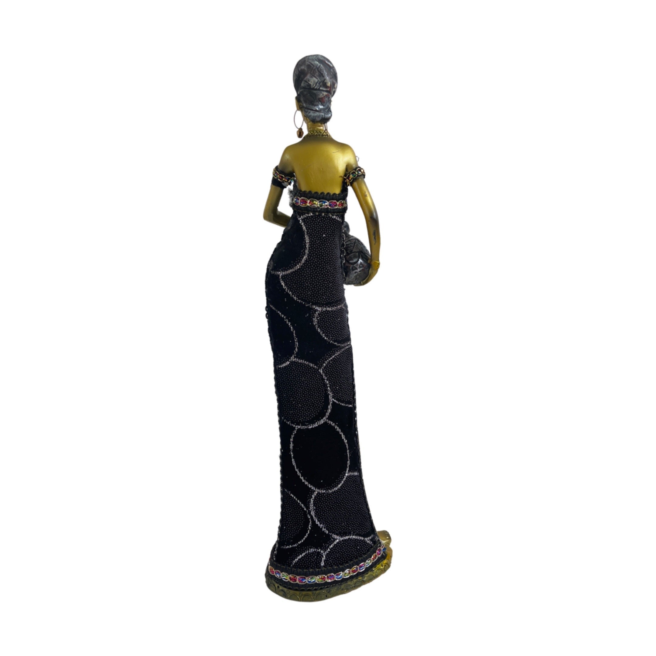 African Woman Figurine 17"- B1132 - Linen Universe Co.