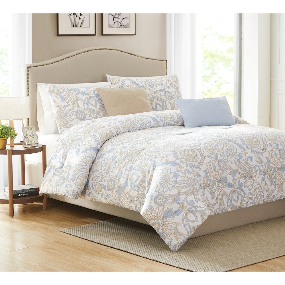 Jenna 5pc Reversible Comforter Set - Linen Universe Co.