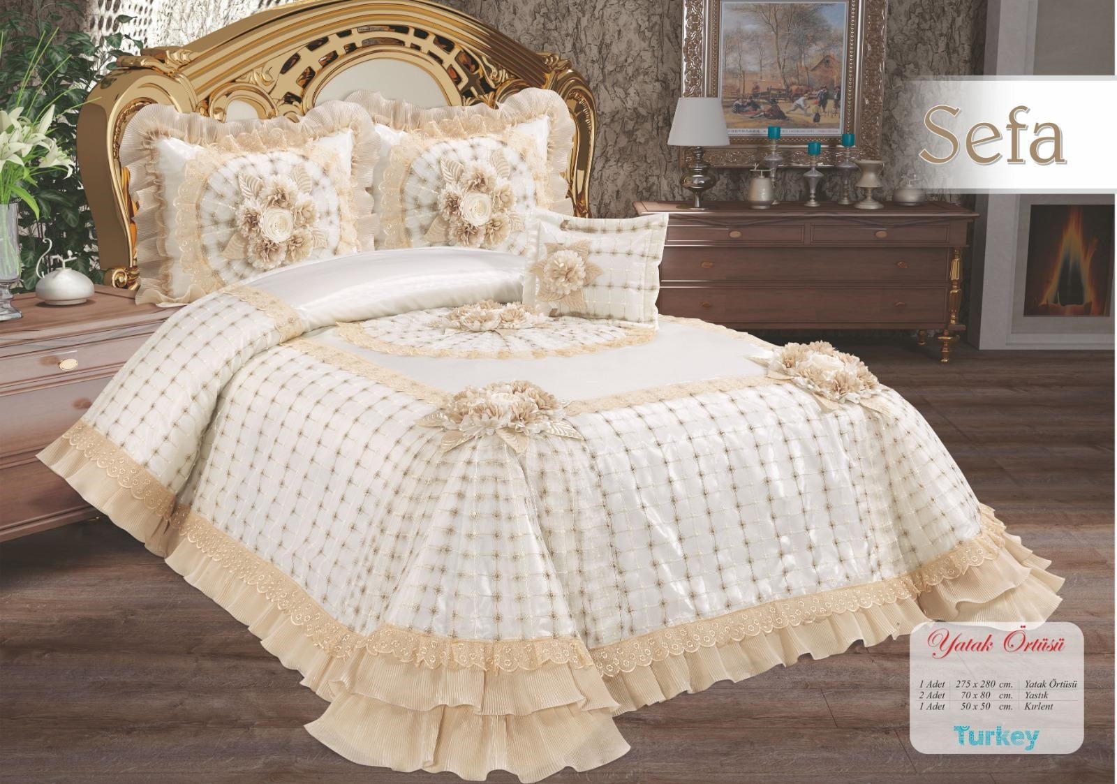 5 Piece Luxury Oversized Bedspread Set