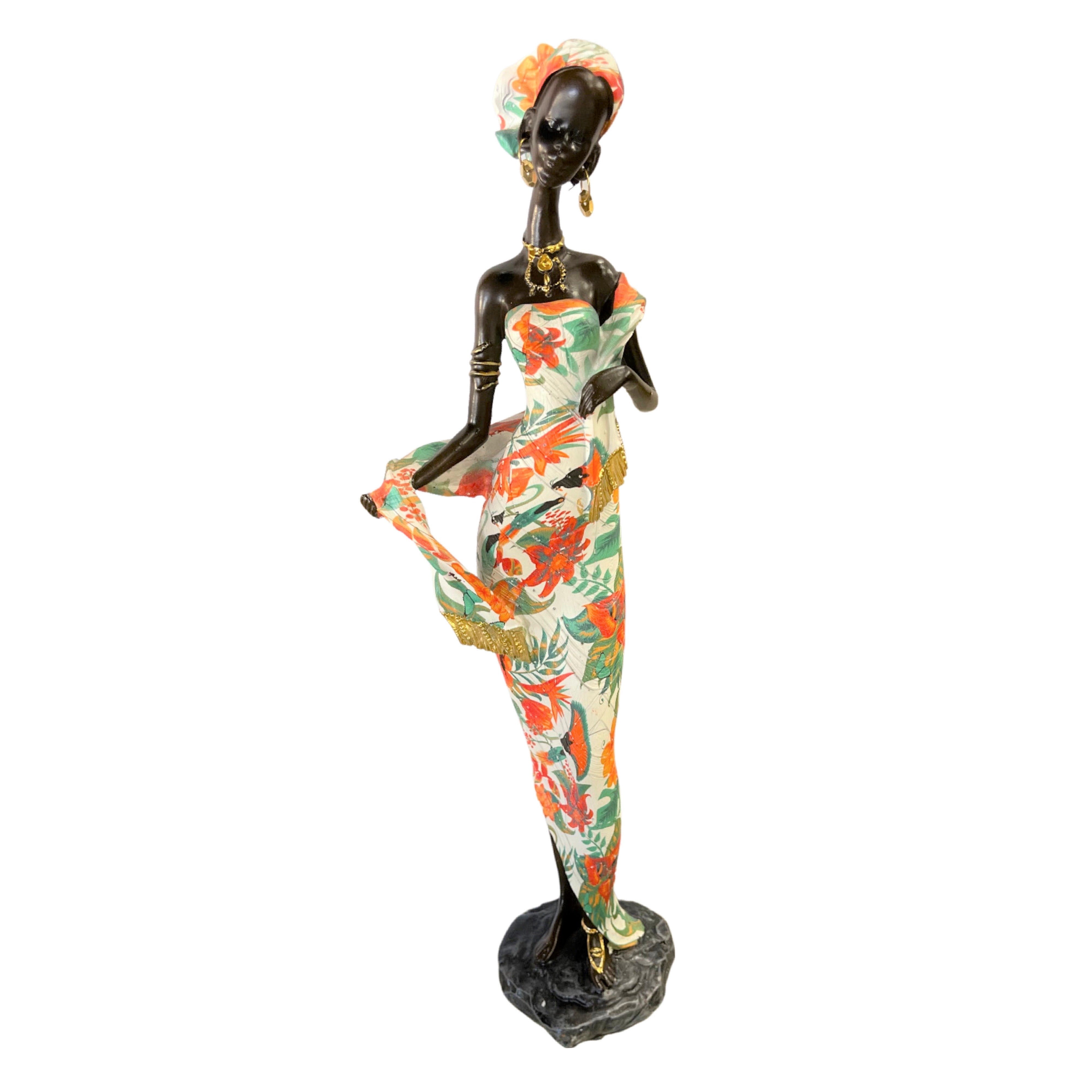 African Woman Figurine 15" - B104B