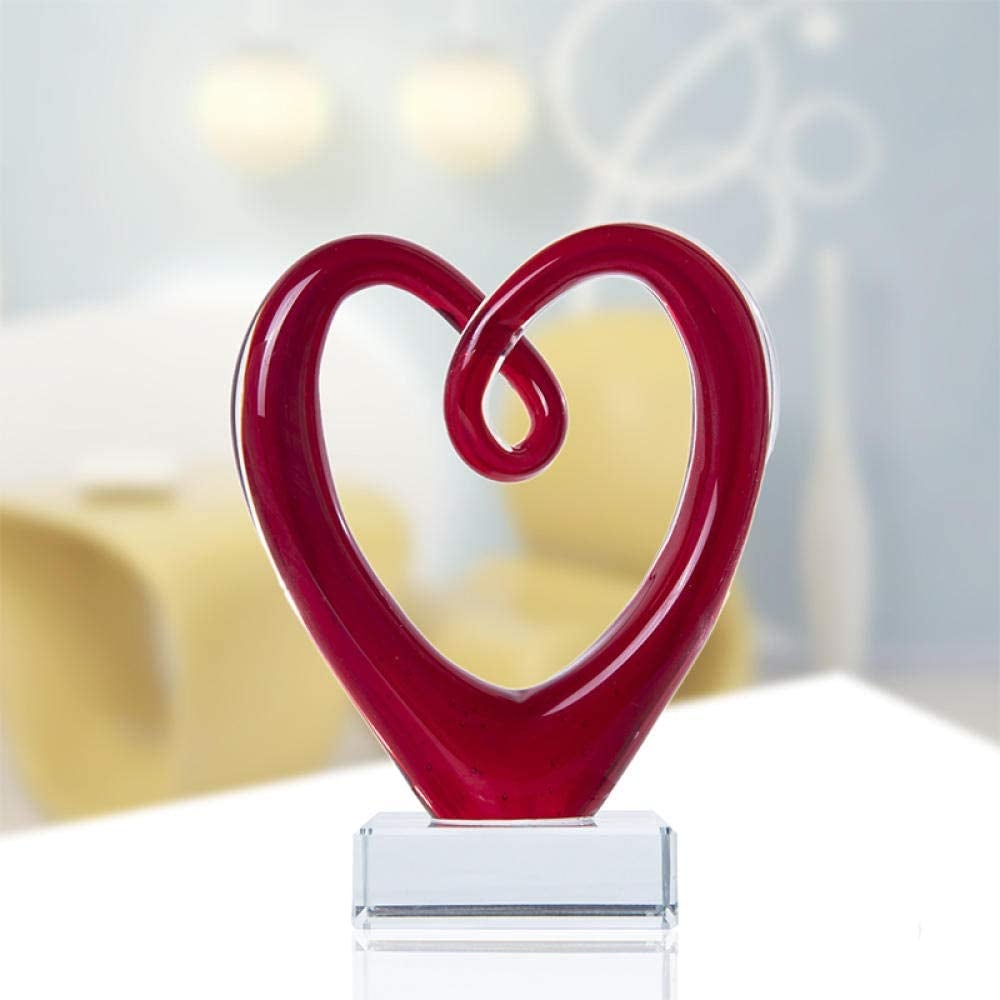Linen Universe Glass Heart Sculpture - 9”