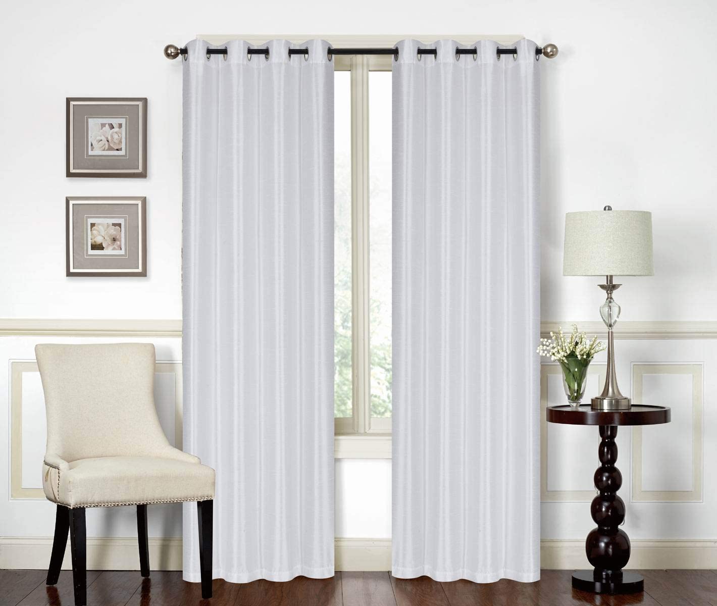 Maya 54 x 84 in. Faux Silk  Semi-Sheer Grommet Single Panel